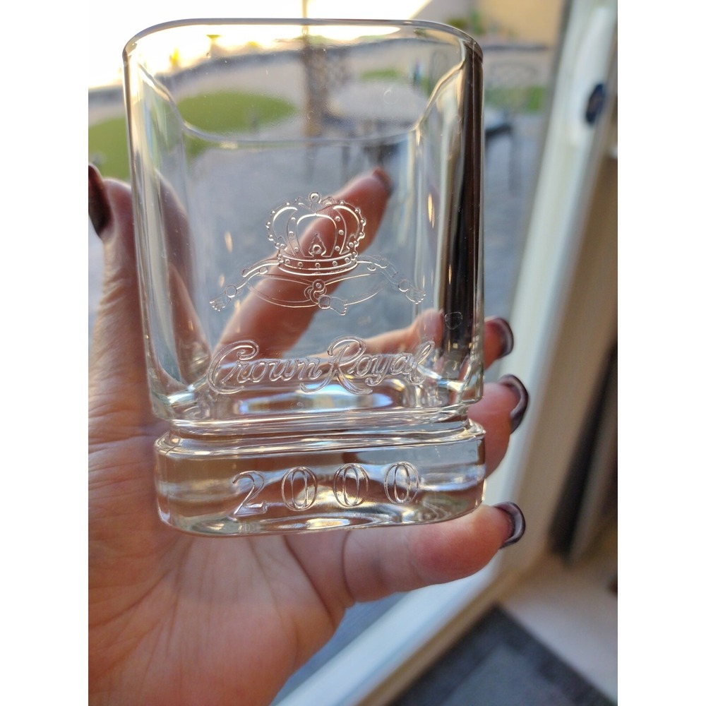 Set Of 2 Crown Royal Year 2000 Rocks Whiskey Tumbler Glass